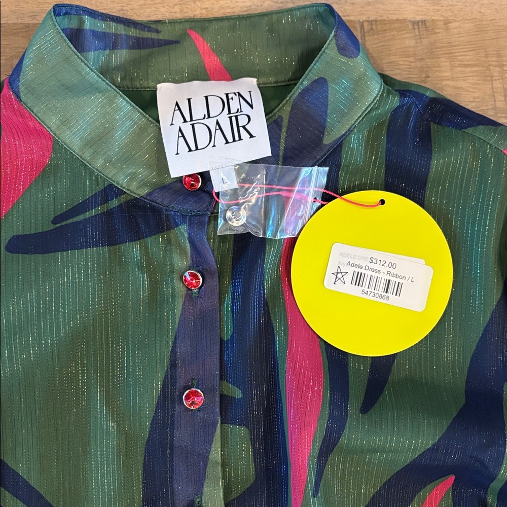 Alden Adair Adele Dress Drop Waist Balloon Sleeve Gorgeous! NEW NWT Large - Picture 9 of 12